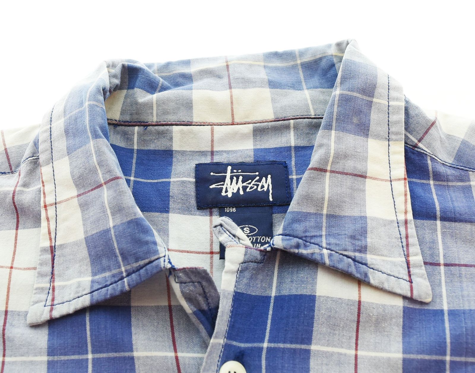 ステューシー STUSSY 90s 紺タグOLD STUSSY チェック 半袖シャツ 半袖