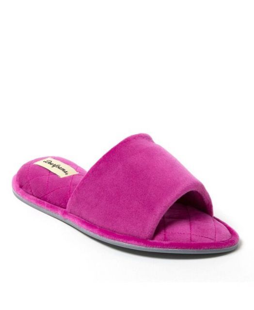 送料無料 ディアフォームズ レディース サンダル シューズ Women s Beatrice Microfiber Velour Shower Slide House Slipper Mystic purple