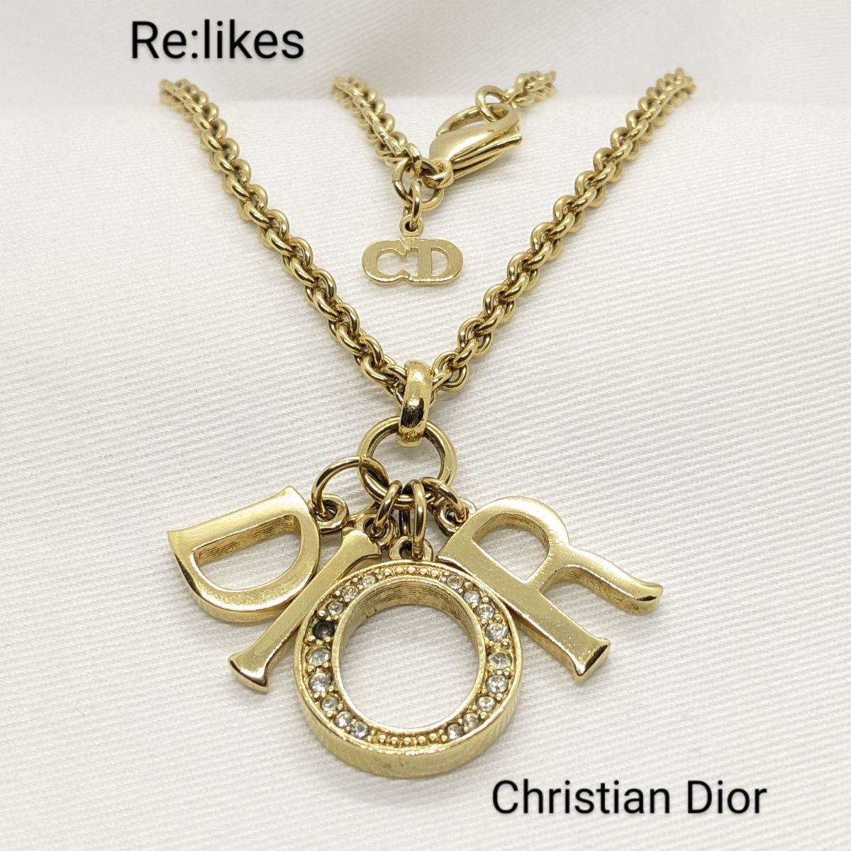 Christian Dior ヴィンテージ ロゴ ゴールド ネックレス - Re:likes