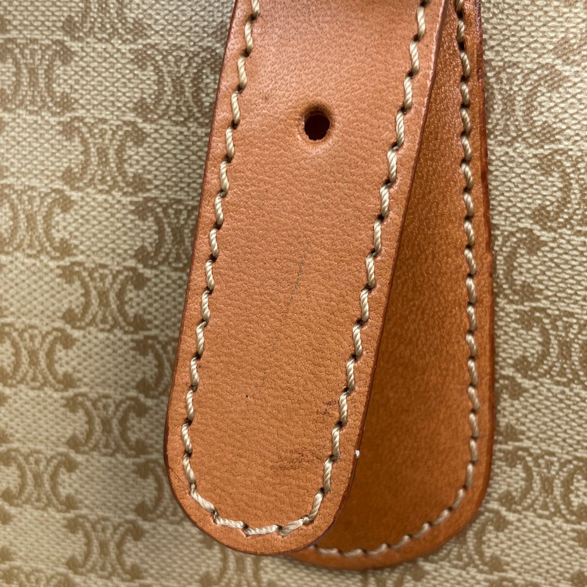 eg17 CELINE ベージュ トートバッグ マカダム柄 ◎CELINE セリーヌ トートバッグ マカダム柄 ベージュ