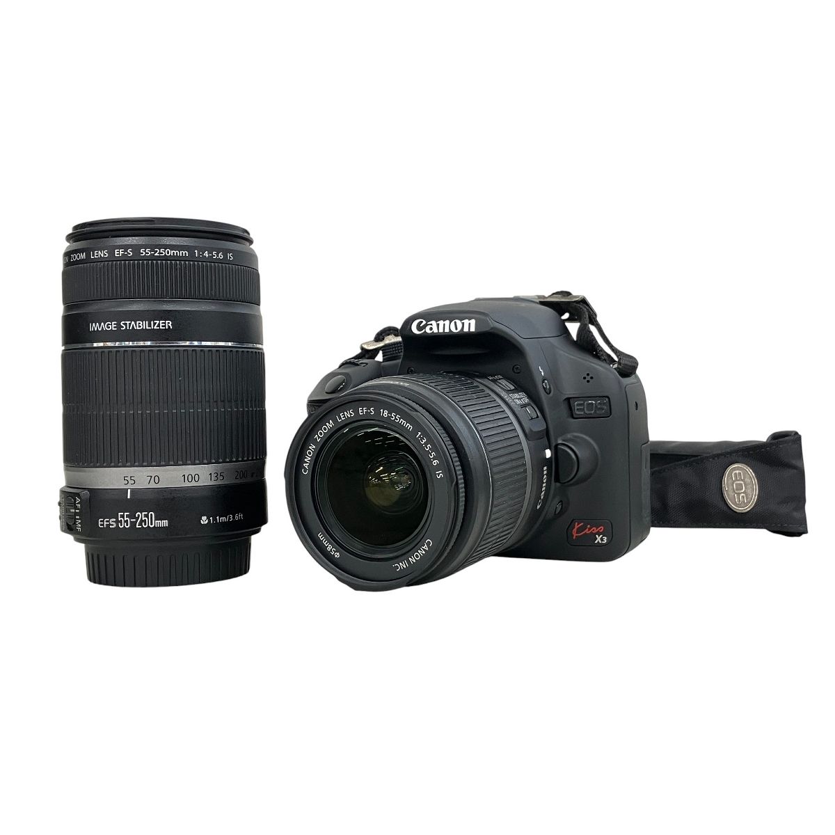 Canon キャノン EOS Kiss X3 EF-S 18-55mm 1:3.5-5.6 IS 55-250mm 1:4