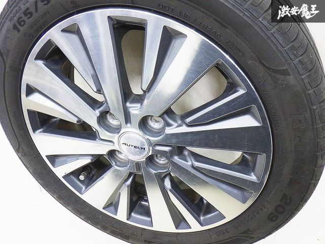 ◆ ◆ タイヤ|24年|バリ溝 純正 AUTECH オーテック 15インチ 4.5J 46 4穴 PCD100 ホイール 165|55R15 1本 デイズ ルークス モコ