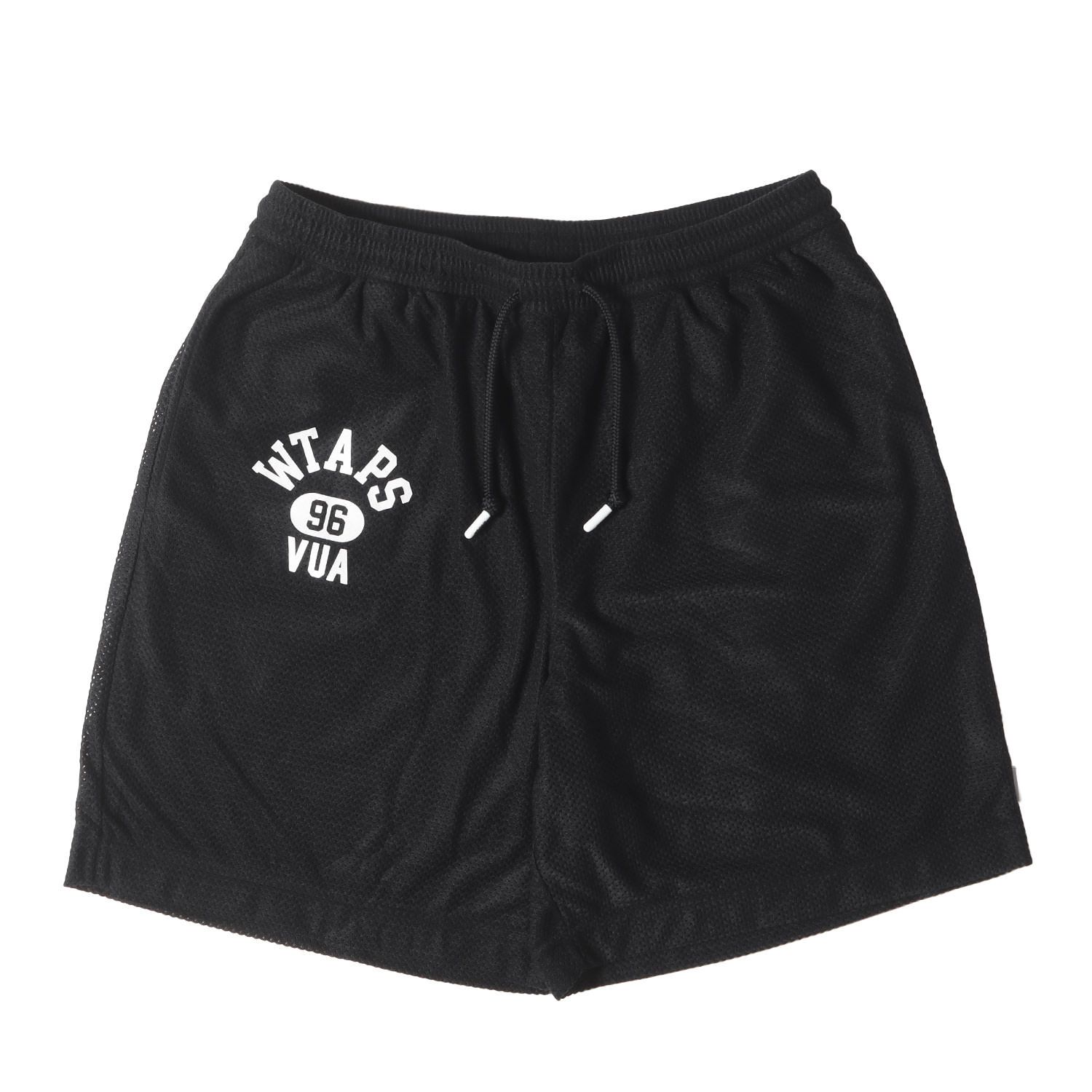 WTAPS ダブルタップス パンツ サイズ L | 24SS カレッジロゴ メッシュ イージー ショーツ WUS 02 | SHORTS | POLY. ERA | ブラック 黒 | ボトムス ショートパンツ メンズ