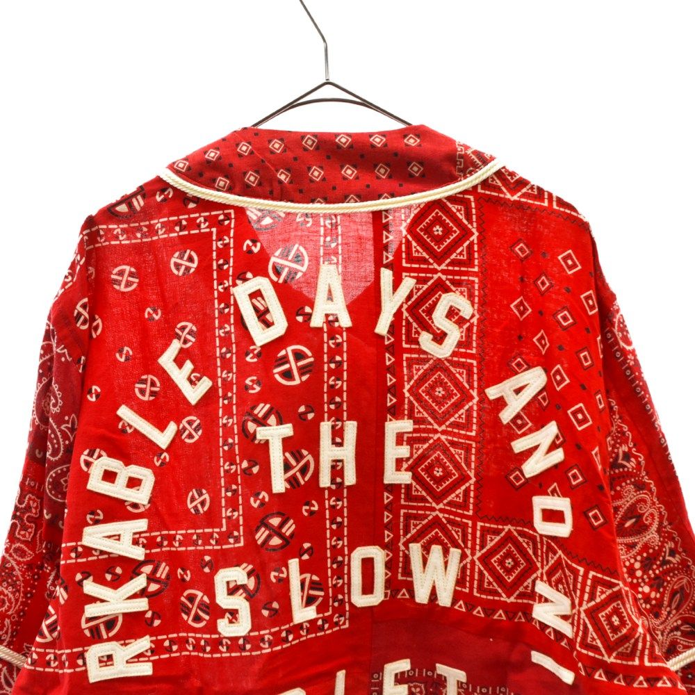 READY MADE (レディメイド) 20AW Red Bandana Baseball Shirt RE-CO-RE-00-00-136  レッドバンダナベースボールシャツ ペイズリー レッド - メルカリ