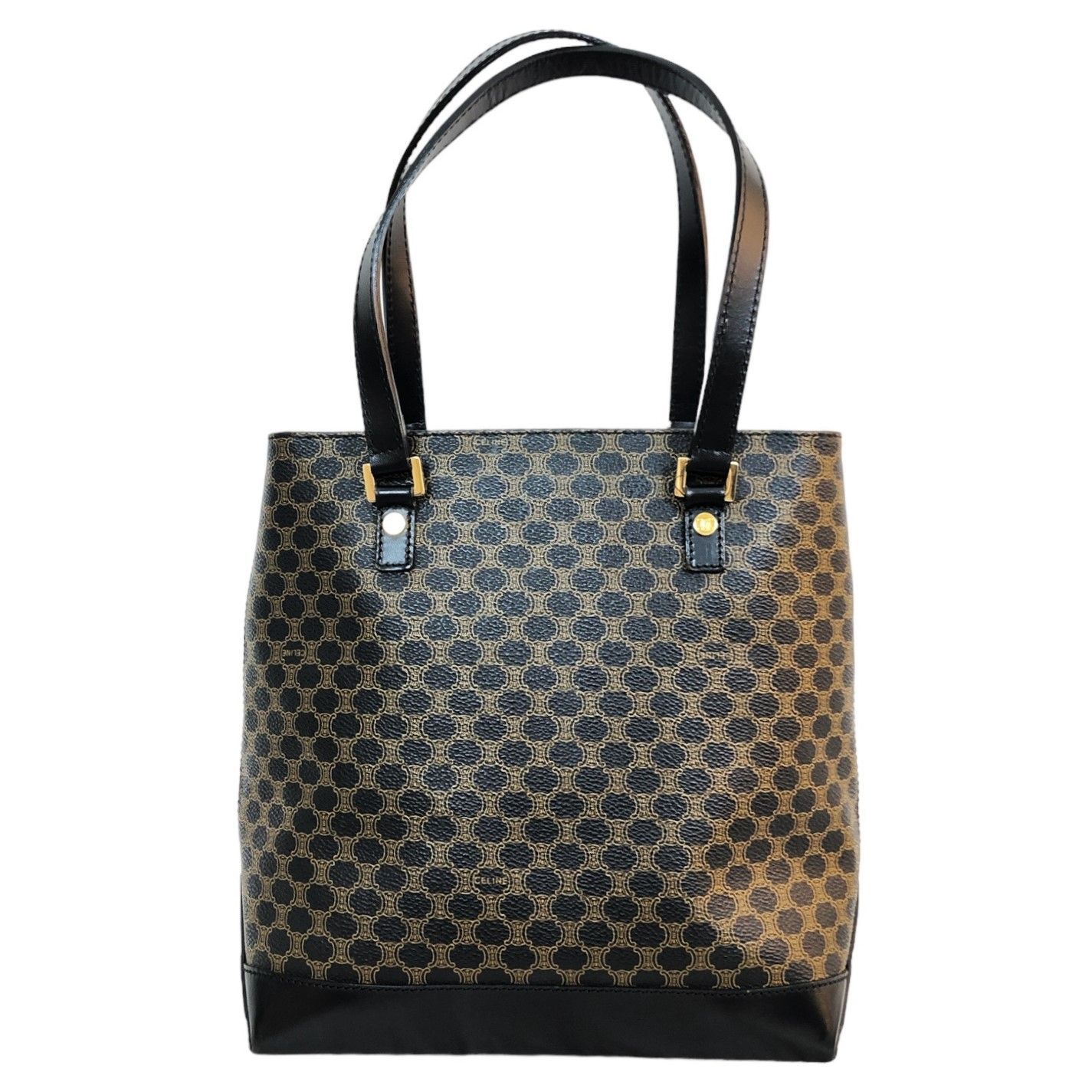 CELINE 肩掛け◯ ブラック マカダム柄 ブラゾン トートバッグ セリーヌ 