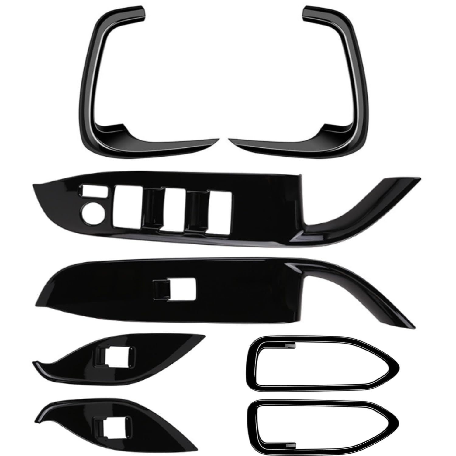 セール Newkingz ヴォクシー 90 系 ノア 90系 パーツ アクセサリー ドレスアップ 内装 ドアスイッチカバー インナードアハンドルカバー サイドエアコンカバー ピアノブラック