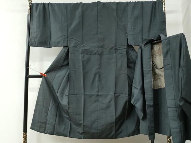 平和屋着物●男性 お召 アンサンブル 亀甲柄 キングサイズ 正絹 CAAW7742yc