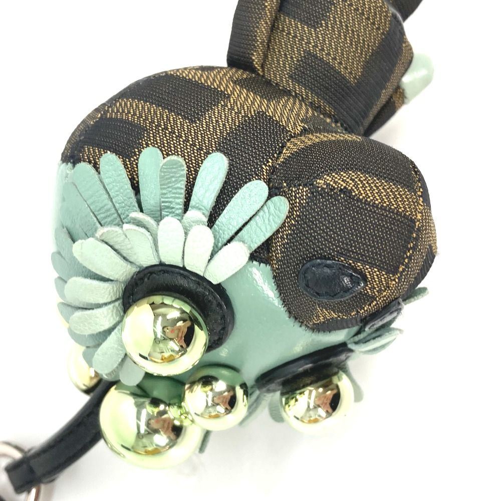 FENDI フェンディ チャーム スペース モンキー キャンバス/レザー