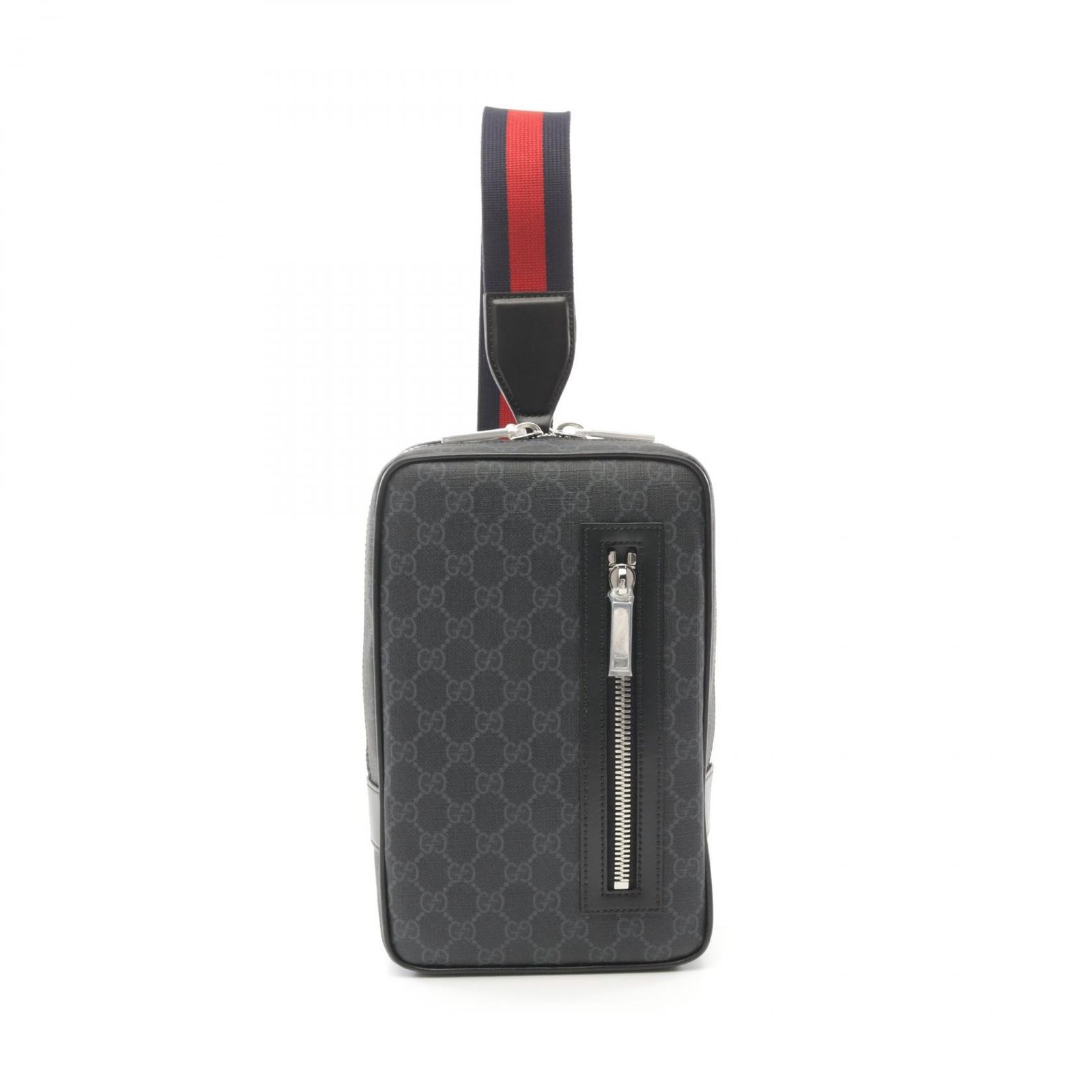 グッチ GUCCI ウエストバッグ ボディバッグ スリングバックバッグ GGスプリーム 792078FADJM1043 ブラック PVCコーティングキャンバス レザー GGスリングバックバッグ メンズ