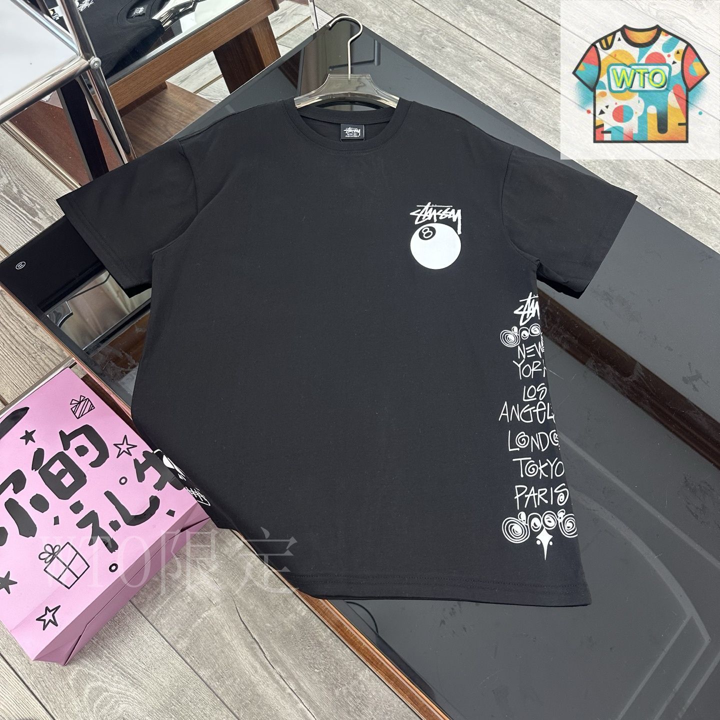 Stussy グラフィティ Tシャツ Mサイズ ブラック 人気】Stüssy ステゥーシー グラフィックTシャツ ブラック 黒