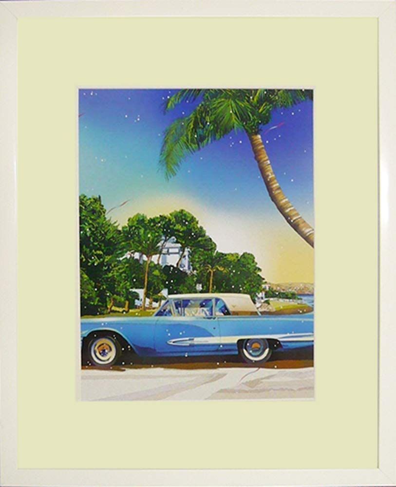 鈴木英人 レトロ American Portraitアメ車 パブミラー □当時物！レア