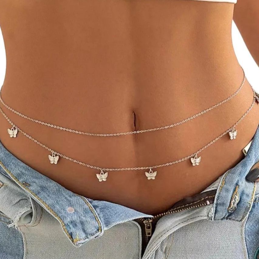 【極美品】d.i.a バタフライチェーンベルト　蝶モチーフ LA VORAGINE ベルト バタフライ蝶々チェーンベルト レディース