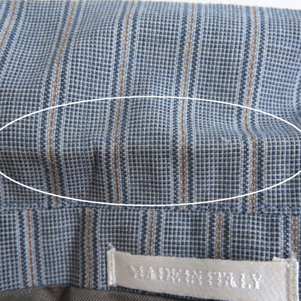 美品□アレキサンダーマックイーン ストライプ柄 ウール シングルスーツ セットアップ ブルー系 44 イタリア製 正規品