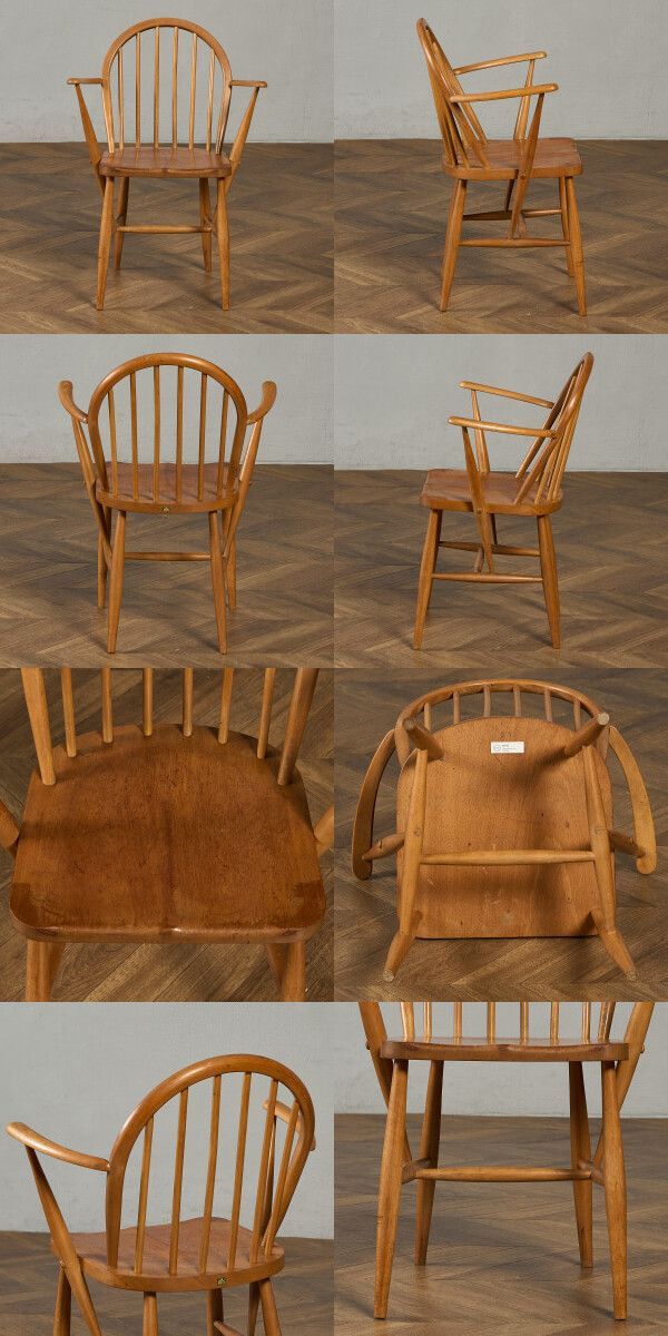 アーコール　フープ　ラベルあり　がたつきなし アーコール ERCOL ヴィンテージ 4本 スポーク フープバック
