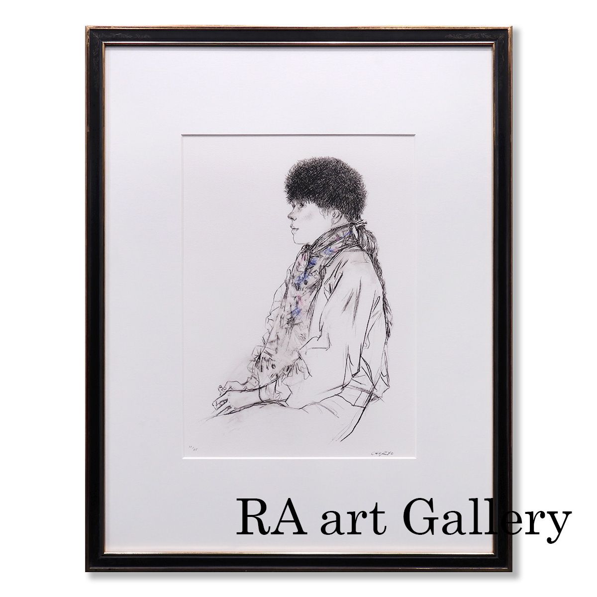 佐藤忠良 冬帽子 或る日の女Ⅰ 人物画 リトグラフに手彩色 女性像 美人画 彫刻家 アート インテリア 版画 絵画 真作保証 げ交渉