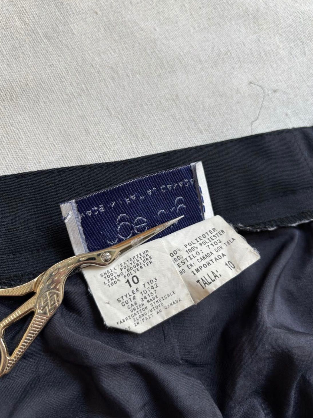 カナダ製 80s Vintage スラックス ユニセックス 10 ポリ ブラック ツータック パンツ レディース USA ビンテージ P5-08035-9202 DECORATOM_COM_BR