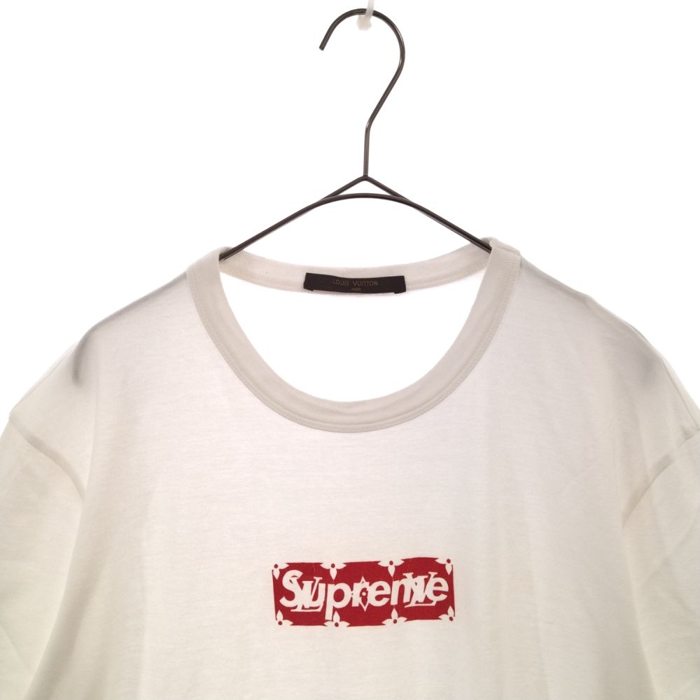 SUPREME シュプリーム 17AW ×LOUIS VUITTON Box Logo Tee モノグラムボックスロゴ半袖Tシャツ カットソー ホワイト HDY92WJCB