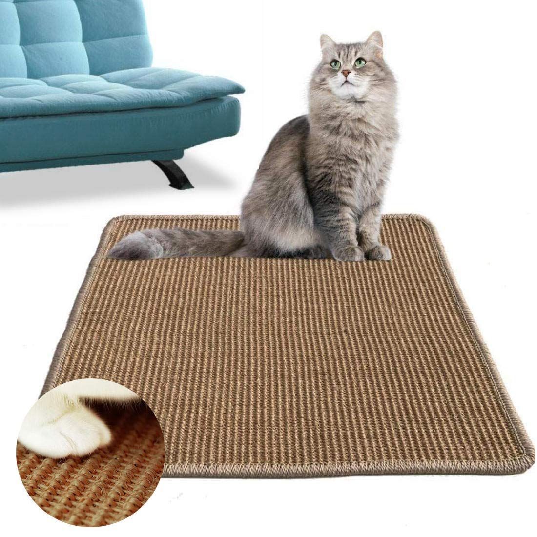 新着商品 猫爪 研ぎ マット 爪とぎ猫 つめとぎ 高密度 天然サイザル麻 猫挽きおもちゃ 家具やソファ保護 運動不足改善 ネコ用品 猫 スクラッチャー 爪磨き 耐久 解力 ネコの爪とぎスリムいつでも使用 40cm x 50cm
