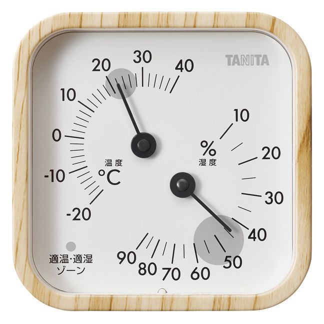 まとめ買い タニタ アナログ温湿度計 木目調 ホワイトウッド TT-590-WH 3個セット