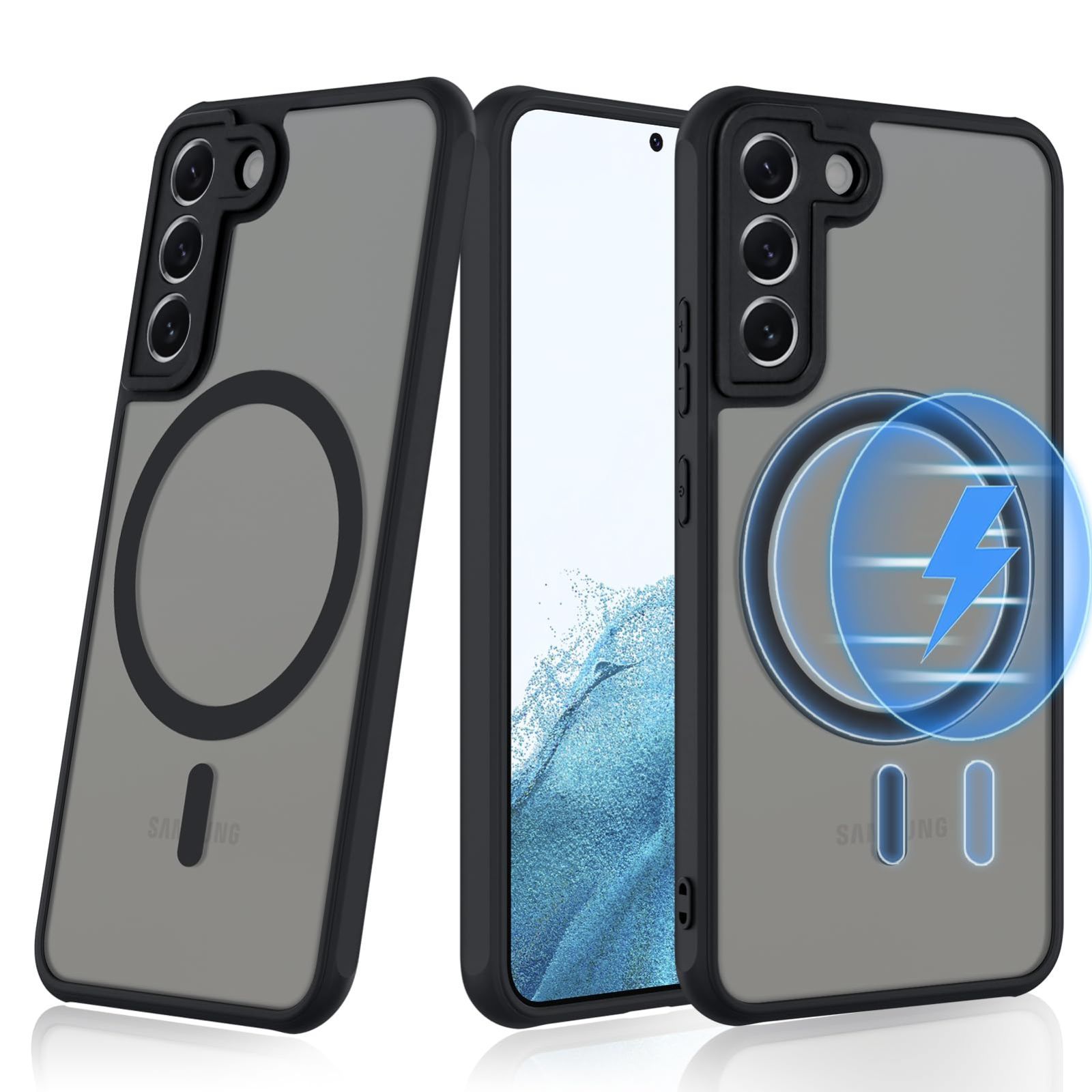 XORITD Galaxy S22 ケース MagSafe対応 半透明マットな質感 ワイヤレス充電対応 黄変防止 り傷防止 指紋防止 ストラップホール付き メタル レンズ保護 カバー おしゃれ 耐衝撃 完全なカメラ保護 Gala