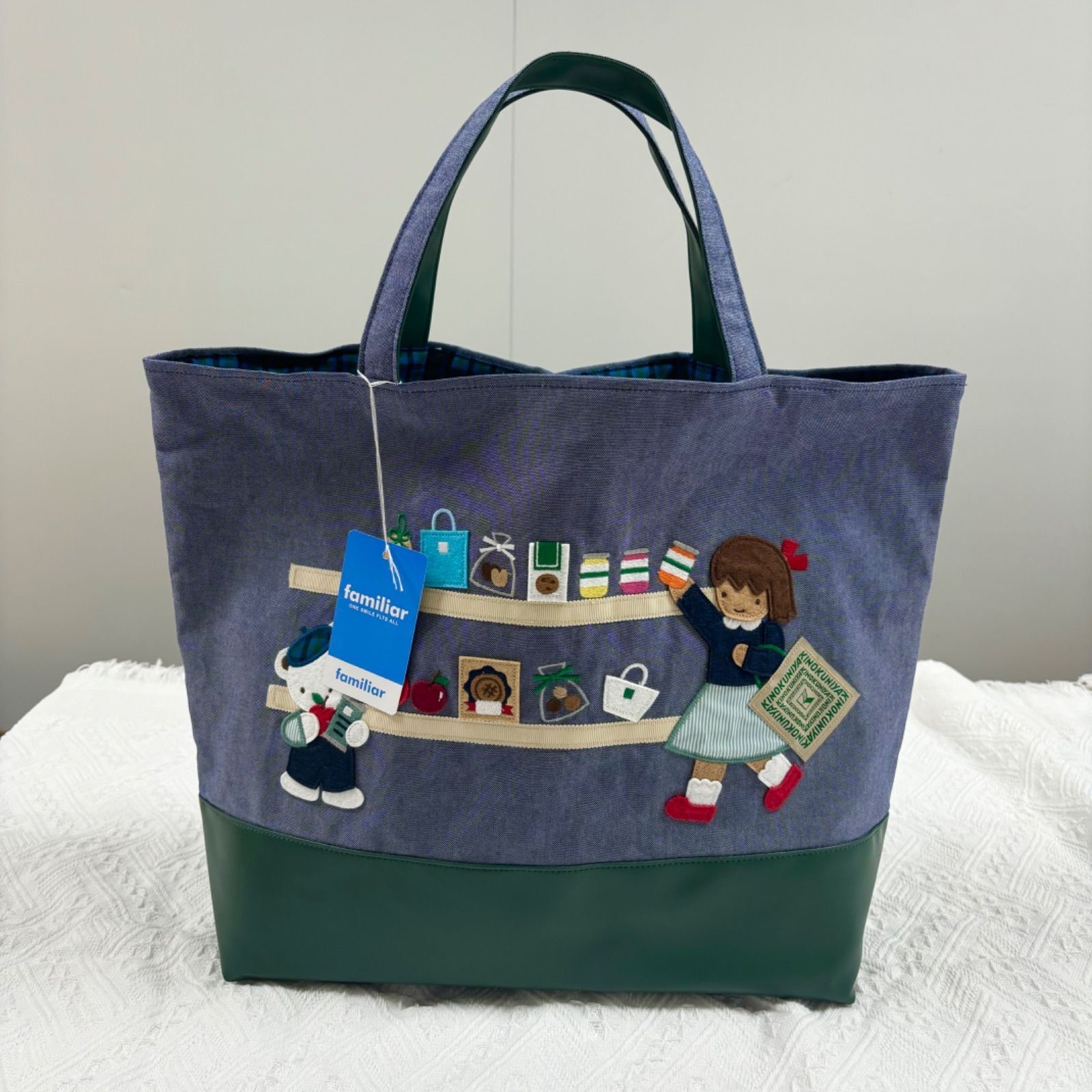 familiar 紀伊國屋 コラボ デニムトートバッグ ファミリア 新品未使用 