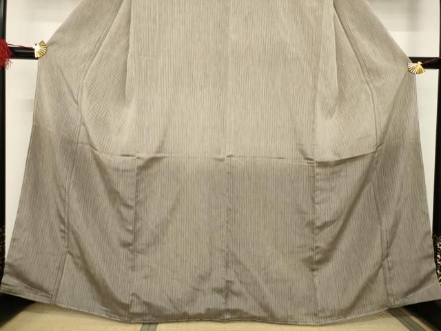 平和屋着物▽お召 単衣 風景文 正絹 逸品 AABA5454sx