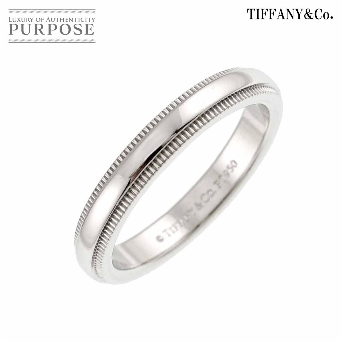 ティファニー TIFFANY&CO. ミルグレイン 10号 リング 幅3mm Pt