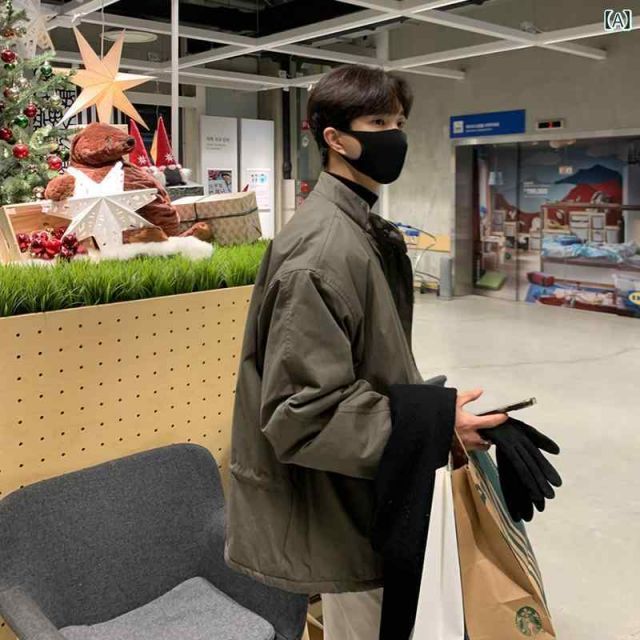 秋冬 コーデ メンズ 服 シンプル ファッション オシャレ 大人 かっこいい 大きいサイズ ストリート 紳士服 ベルベット 綿服 ジャケット 韓国スタイル カジュアル KANDAIZUMI_COM