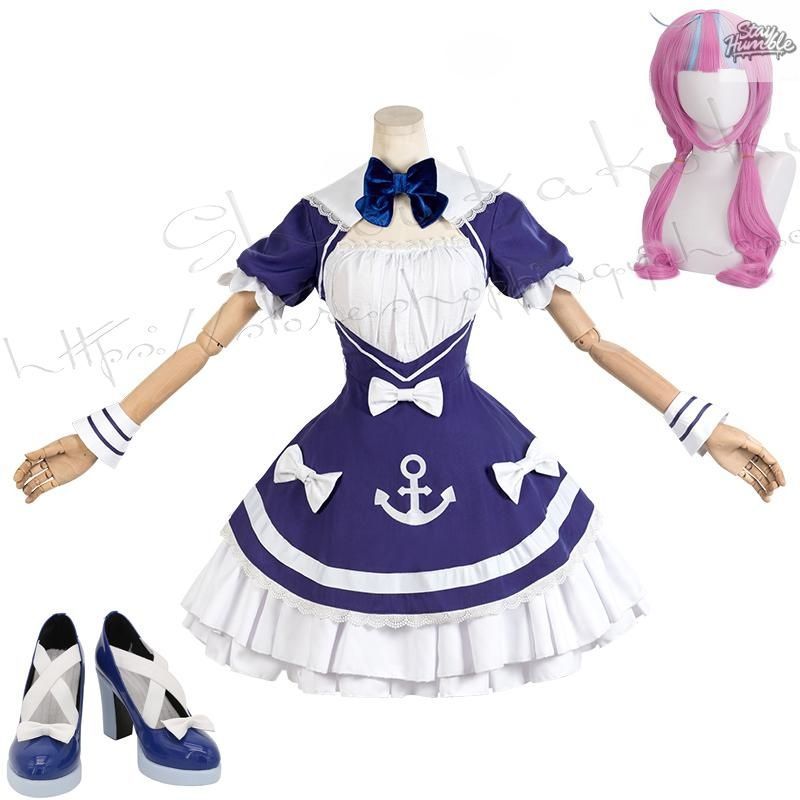 バーチャルYouTuber風 彩虹社 VTuber 湊 あくあ コスプレ衣装ウィッグcos靴 演出服 cosplay 変装 仮装ハロウィン