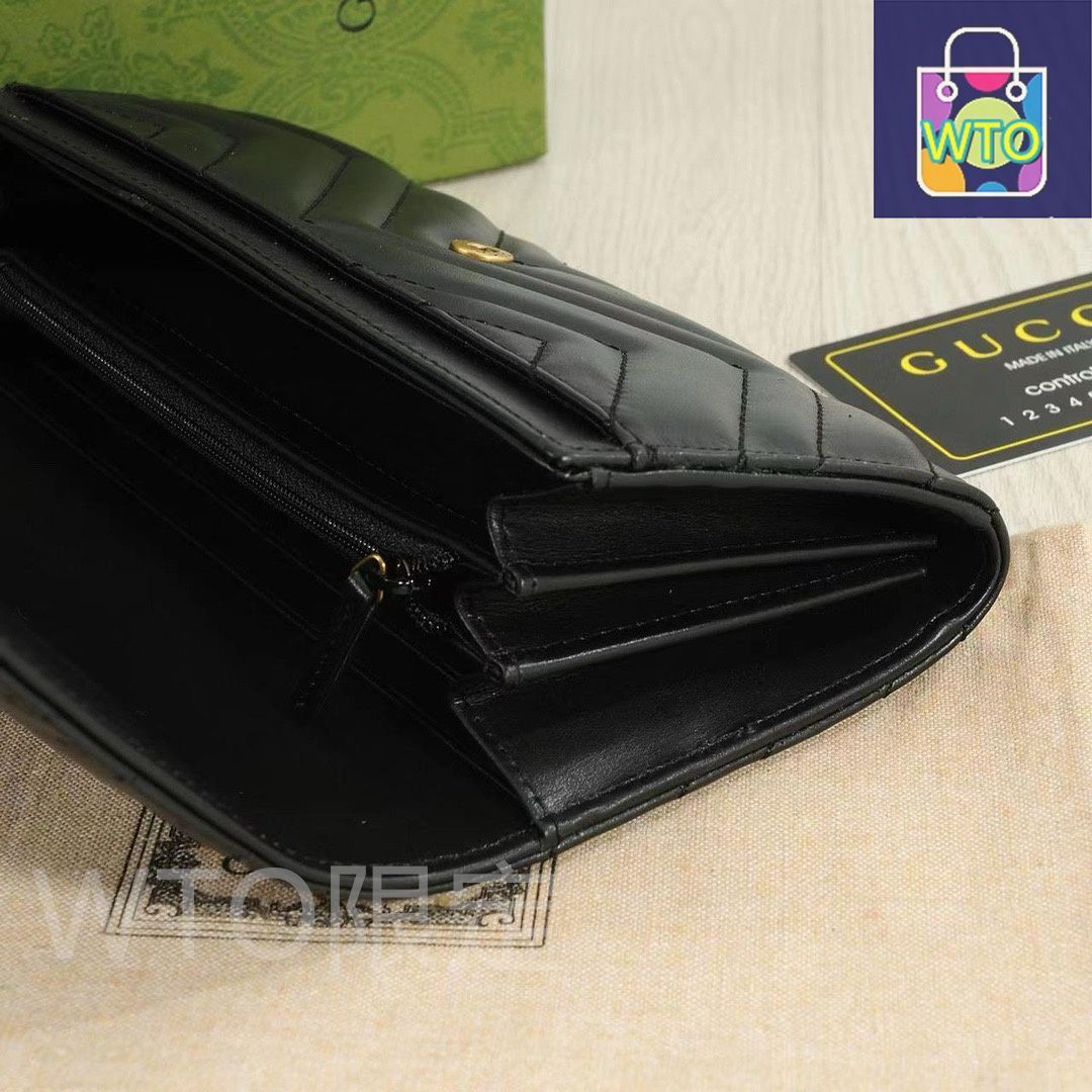 美品 GUCCI レザー マーモント 長財布 チャーム GG ステッチ 美品 GUCCI レザー マーモント 長財布 チャーム GG ステッチ