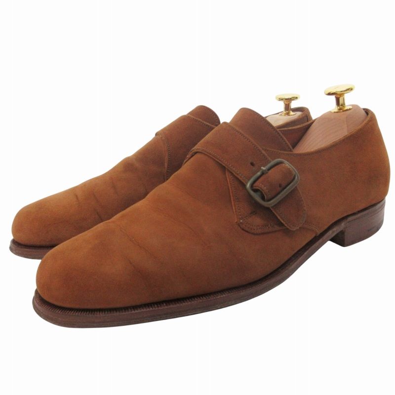 グレンソン GRENSON スエード ビジネスシューズ シングルモンク