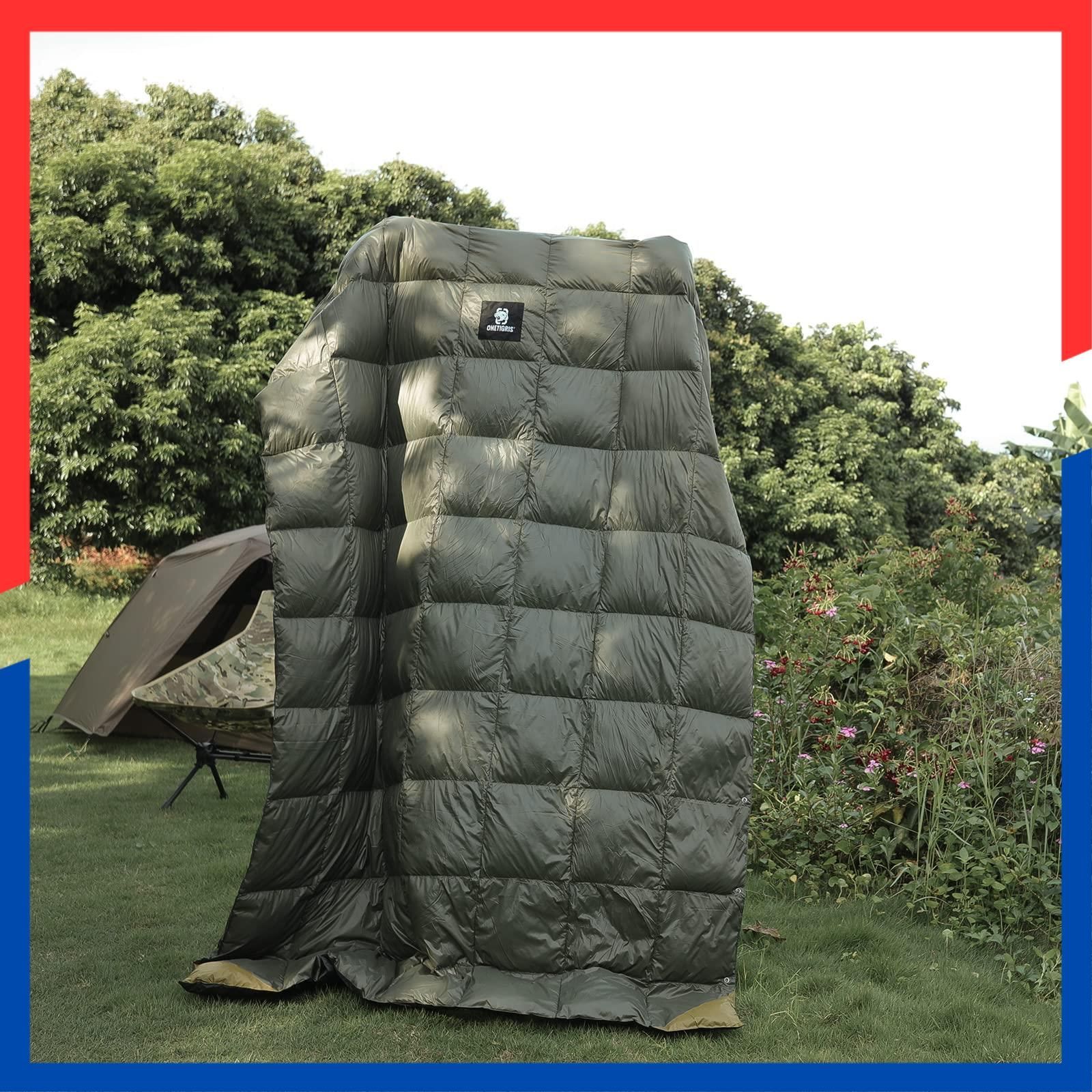 在庫処分 アーミーグリーン 掛け毛布 膝掛け アップグレード版 コンパクト 暖かい 柔らかい テント用キルト 超軽量 車中泊 掛け布団 ひざ掛け アウトドア キャンプ 防寒 マルチブランケット 215 2人用 ダウンブランケット OneTigris SKLAD-KIRPICHA_RU