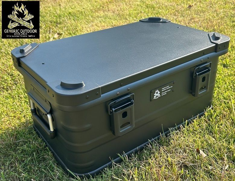 GENERIC OUTDOOR NEW マットブラック アルミコンテナボックス 30l スタキングアルミコンテナ アウトドア収納ボックス 収納ケース 収納BOX matte black 道具入れ 軽量 コンテナ アウトドア キャンプ用品 車載整頓箱 送料無料