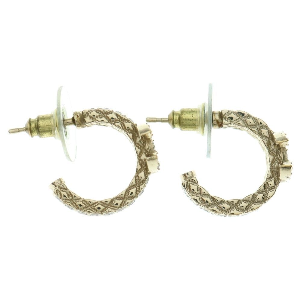 CHANEL シャネル ココマーク ラインストーンピアス イヤーアクセサリー ゴールド GP×ラインストーン