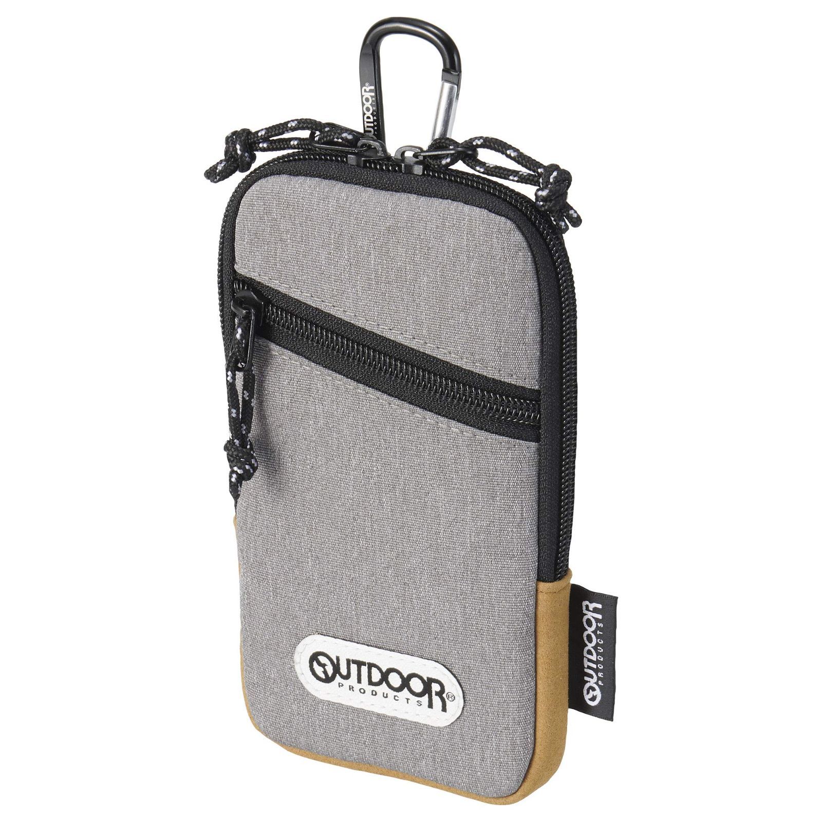 【在庫処分】【 限定】OUTDOOR PRODUCTS(アウトドアプロダクツ) スマートフォンポーチ04 ヘザーグレー AMZODSPP04HG カラビナ・ベルトループ付 iPhone 12 PRO Max、8 Plus、Galaxy S21+、Galaxy