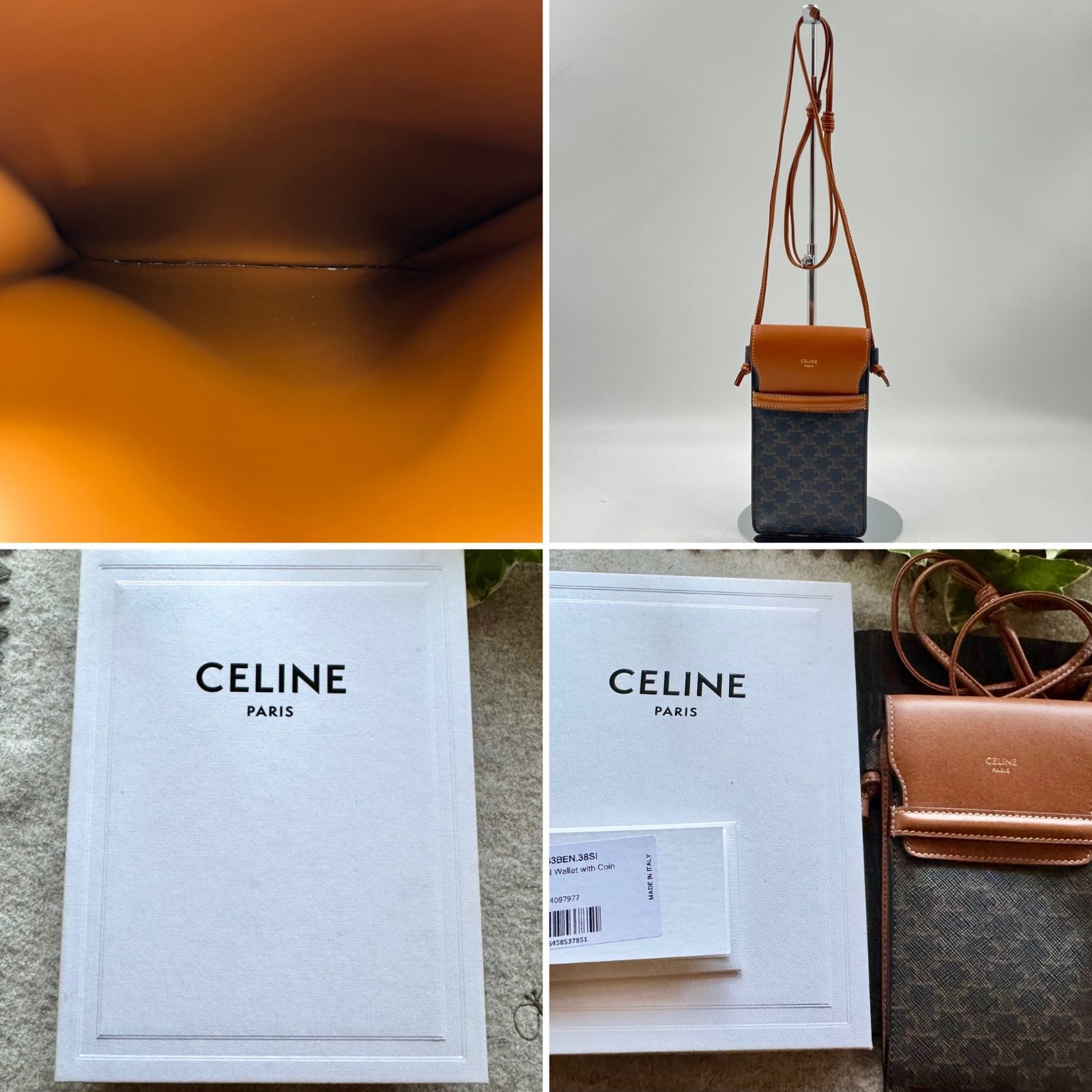 美品✦CELINE◇スマホショルダーバッグ*トリオンフ* モバイルポーチ 
