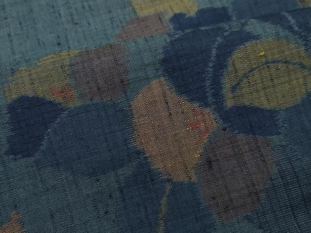 平和屋着物○小千谷紬 草花文 正絹 逸品 CAAV6786vf