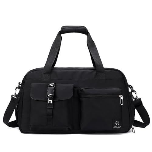 B-黒 Yaratee ボストンバッグ 修学 旅行バッグ 1泊2日 大容量 35L 4way スポーツバッグ シューズ収納 レディース メンズ 軽量 キャリーオンバッグ 小さめ 防水 ヨガ ジムバッグ 乾湿分離 水泳バッ