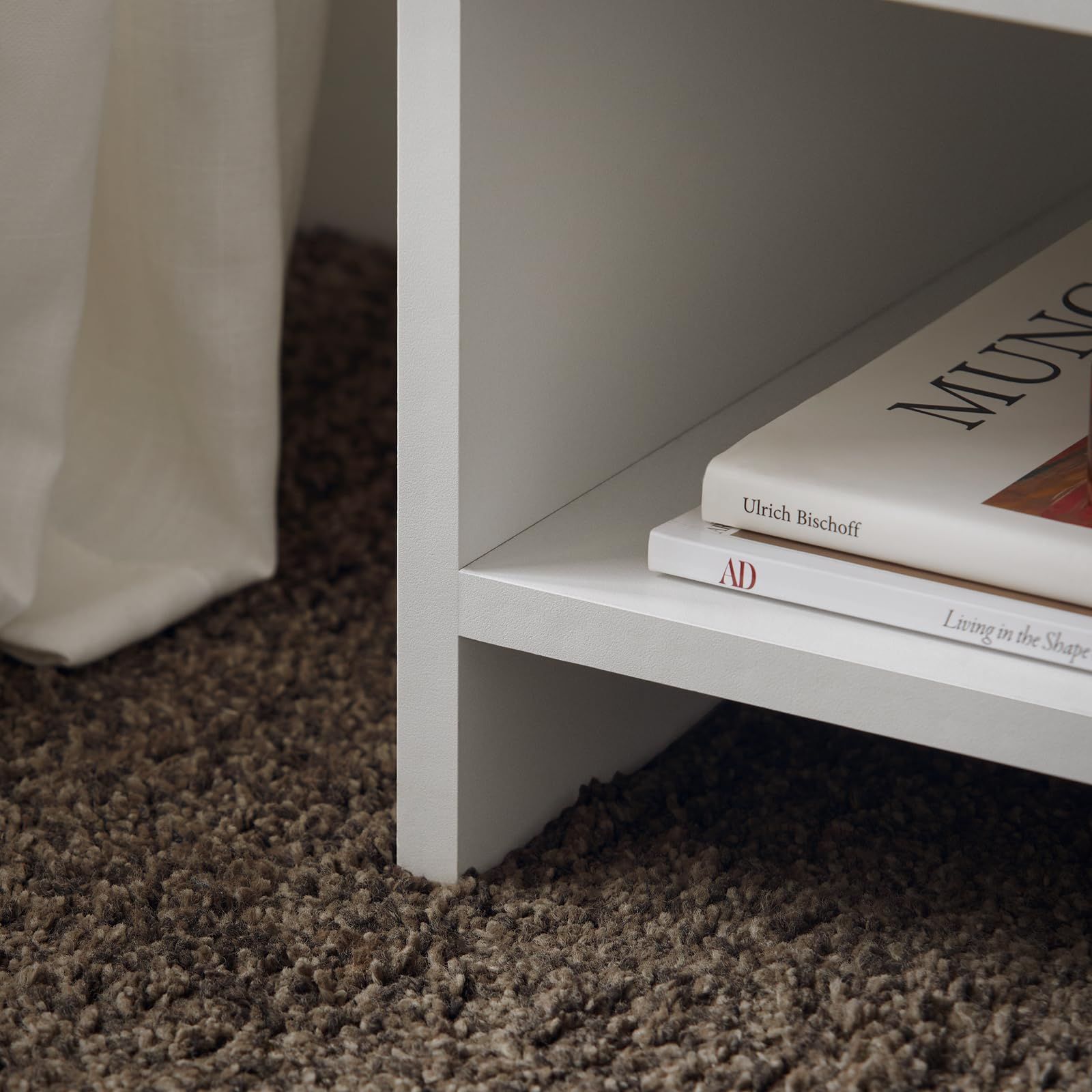 在庫セール 幅38×奥行き35×高さ45cm 引き出し付き おしゃれ スリム コンパクト サイドテーブル ベッド横 ミニテーブル ベッドサイドテーブル リビング ナイトテーブル 電話台 ソファーサイド SoBuy ベッド周り収納 FBT66-W|ホワイト WWW_KANDAIZUMI_COM