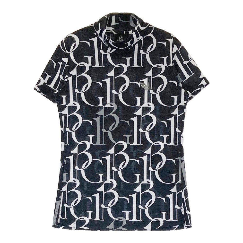 サイズ：1 1PIU1UGUALE3 GOLF 半袖モックネックTシャツ 総柄 ブラック 
