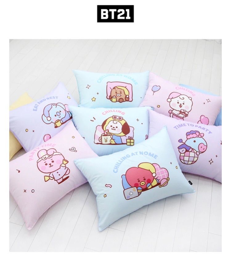 に値下げ！ 【新品】BTS カバー付き枕 BT21 総柄 - 通販 - www