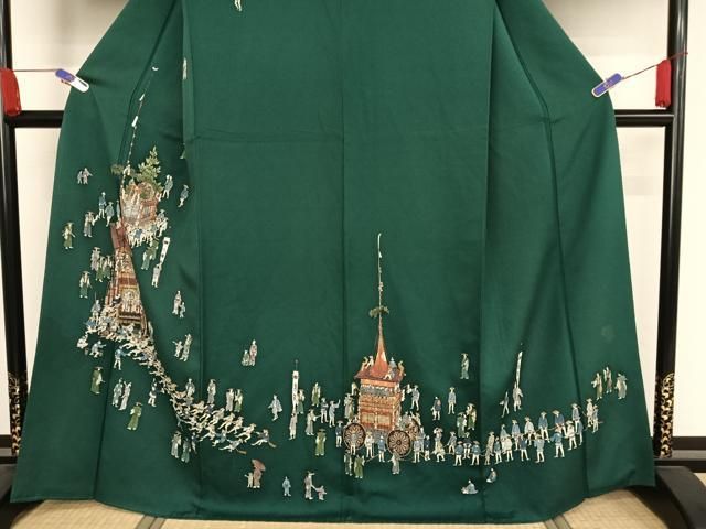 平和屋着物●訪問着　手描き　祇園祭　金彩　正絹　逸品　AAAX0297np 平和屋着物○訪問着 手描き 祇園祭 金彩 正絹 逸品 AAAX0297np