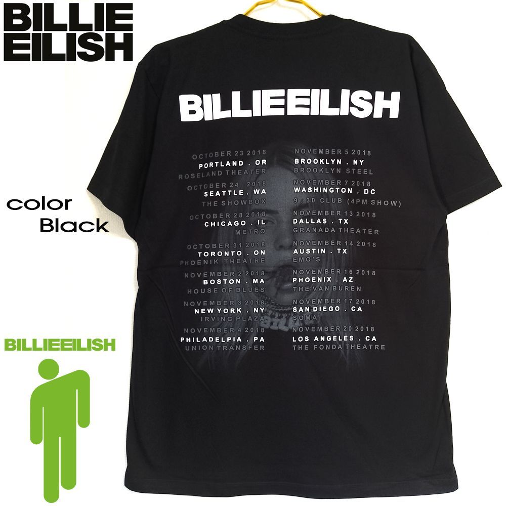 88 BILLIEEILISH ビリーアイリッシュ Tシャツ ブラック Lサイズ 美品 ボーカリスト シンガーソングライター YouTuber  ユーチューバー メンズ レディース ユニセックス バンドT ロックT ツアーT ミュージックT Ocean Eyes - メルカリ