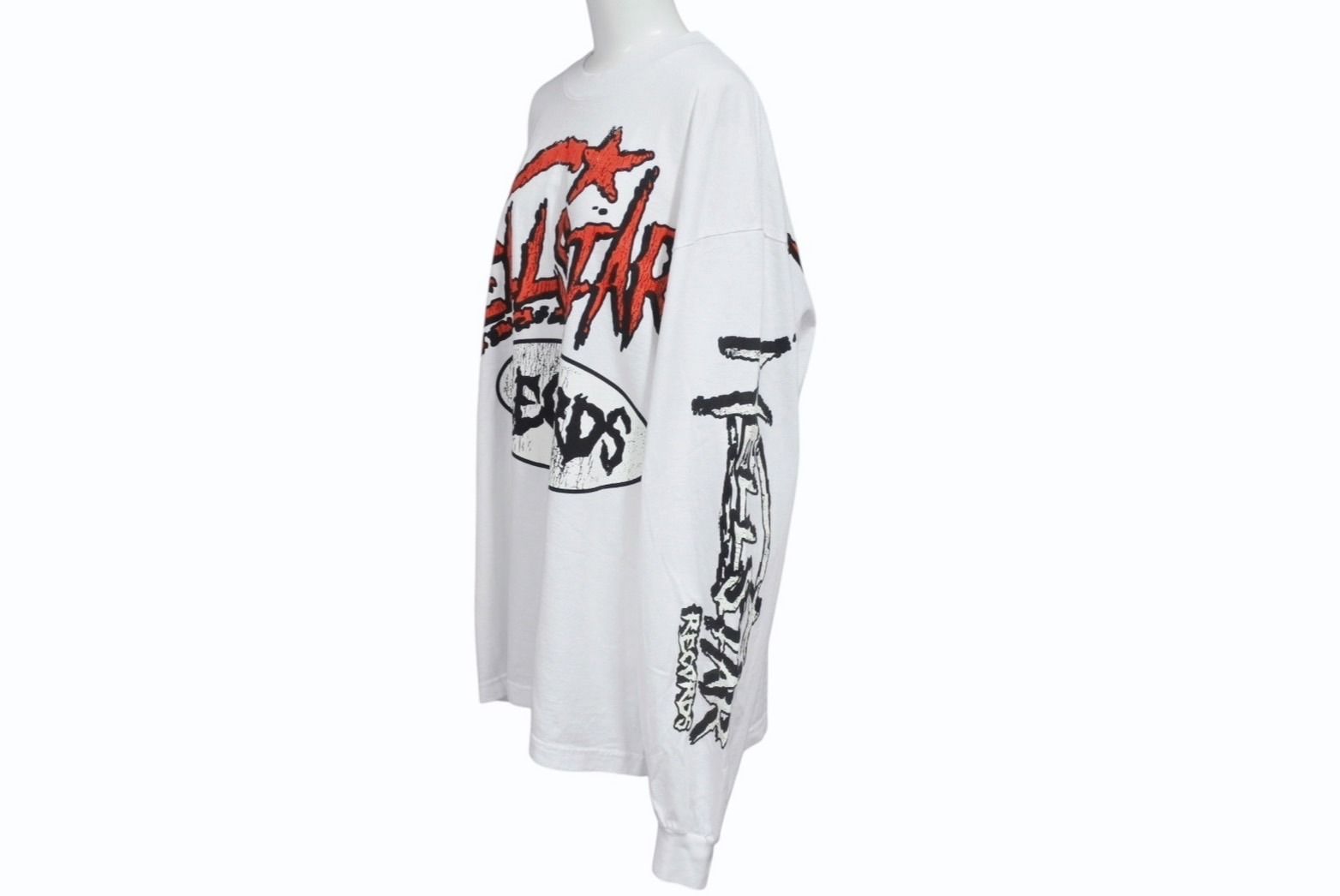 新品未使用 HELLSTAR ヘルスター RECORDS レコーズ 長袖Tシャツ サイズXL マルチプリント ホワイト ブラック レッド 中古 4b004844 新品未使用 HELLSTAR ヘルスター RECORDS レコーズ 長袖Tシャツ