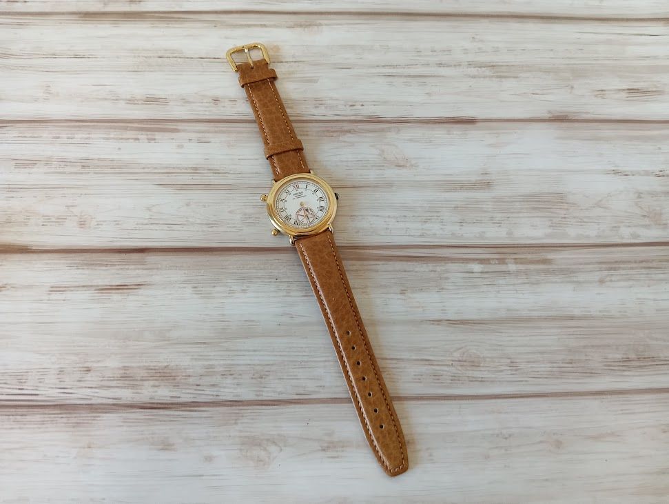 SEIKO セイコー 腕時計 8M25-6010 白文字盤 ローマン QZ メンズ