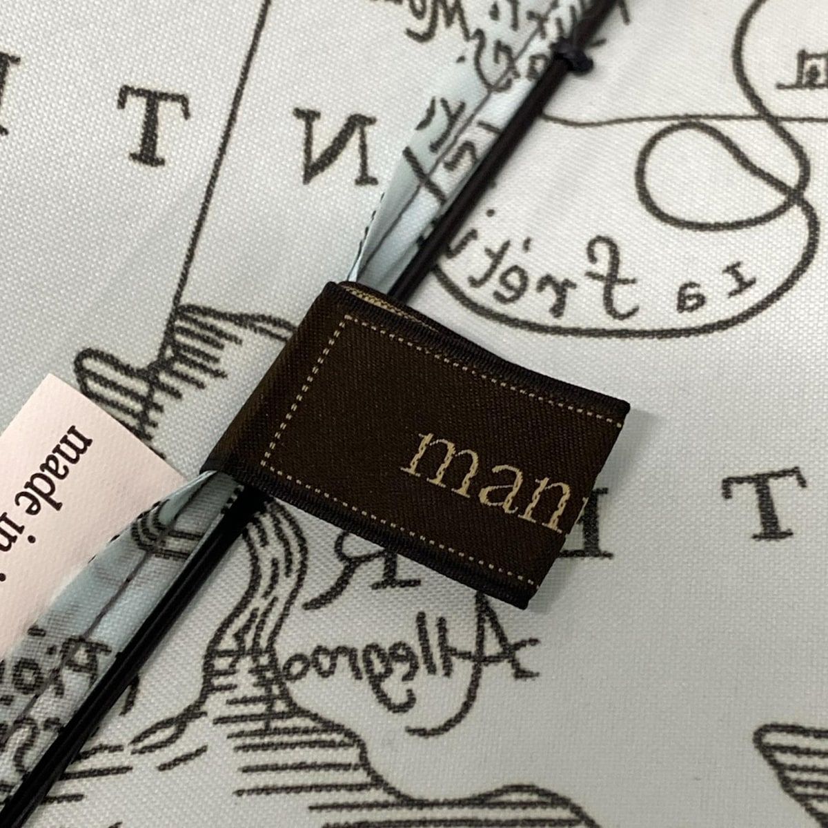 manipuri マニプリ 折りたたみ傘 - ライトグリーン×黒×パープル