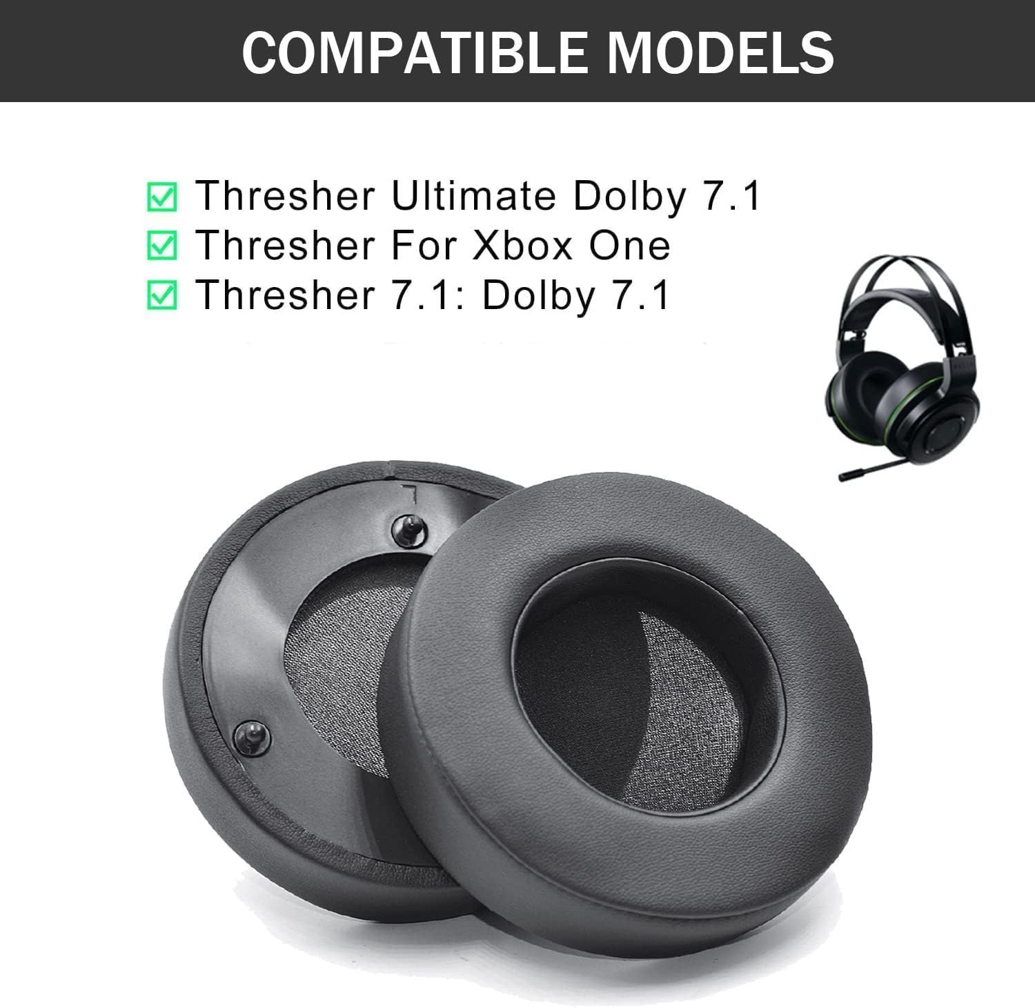 (黒) 7.1サラウンドサウンドゲームヘッドフォンに対応 Dolby Ultimate Thresher Razer イヤークッション 交換用イヤーパッド イヤーパッド