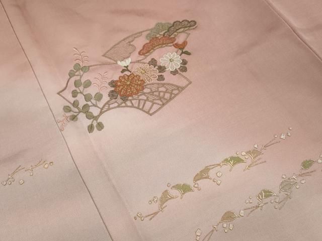 平和屋着物●訪問着　刺繍　地紙重ね花文　暈し染め　金彩　正絹　逸品　未使用　AAAW9288zg 平和屋着物○訪問着 刺繍 地紙重ね花文 暈し染め 金彩