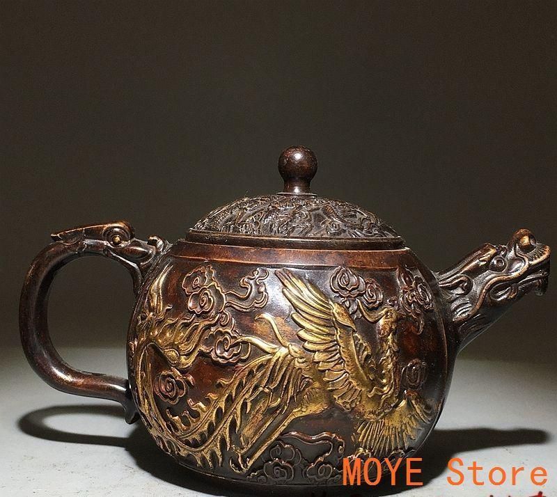 十二支龍頭茶壺 龍鳳壺 銅壺徳利 茶道具 煎茶器 装飾品 工芸品 美術品 置物 十二支龍頭茶壺 龍鳳壺 銅壺徳利 茶道具 煎茶器 装飾品 工芸品