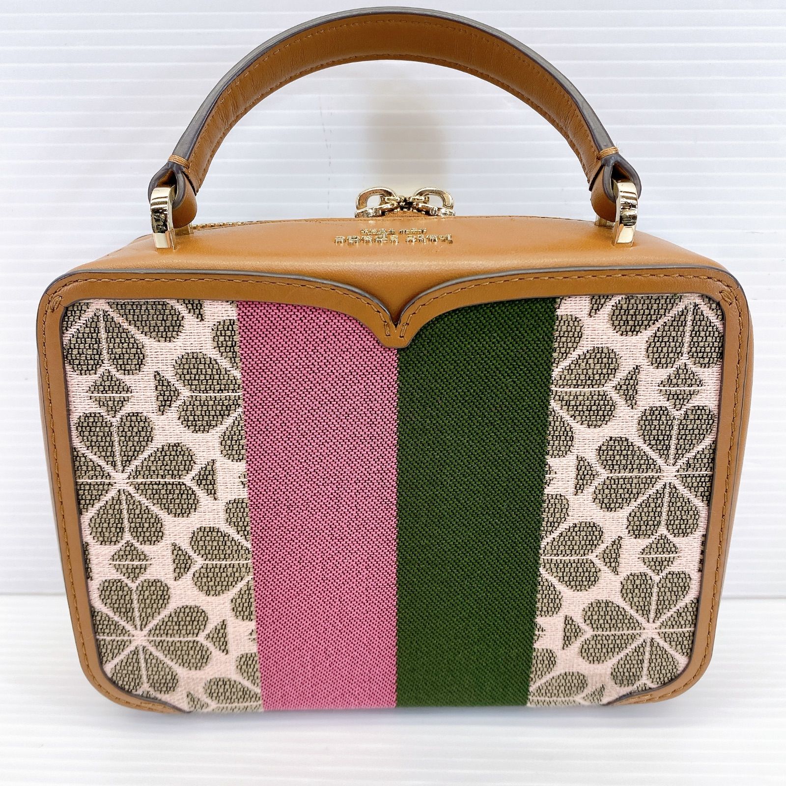 □Kate spade ジャガード バイカラー 2Way ショルダー ハンドバッグ